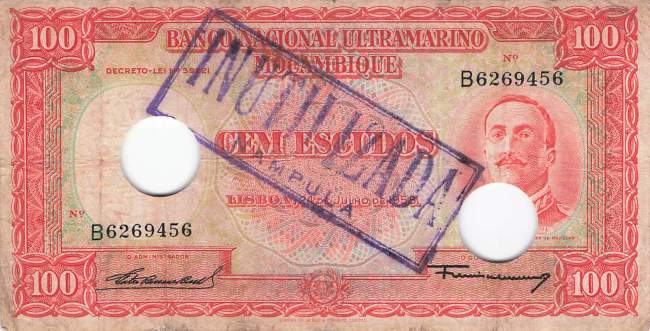 Mosambik p107-5 100 Escudos 1958